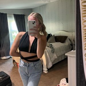Wrap up black top. Can wear in SO MANY WAYS!!!